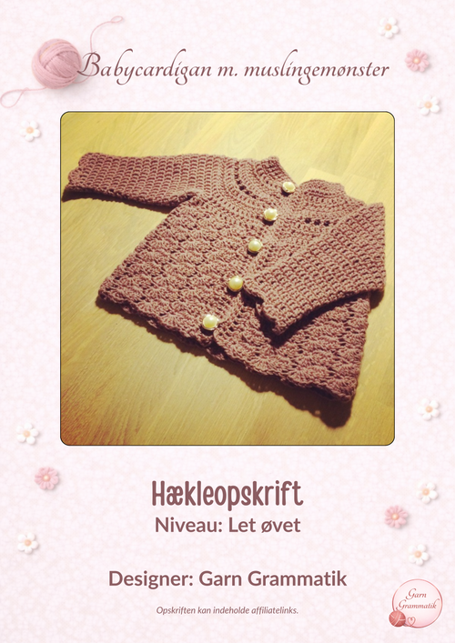 Babycardigan med muslingemønster