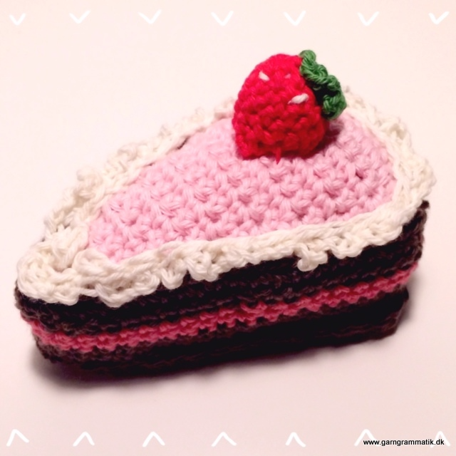 Kagestykke med jordbær