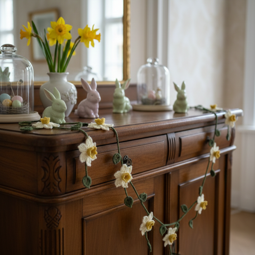 Påskeranke med påskeliljer