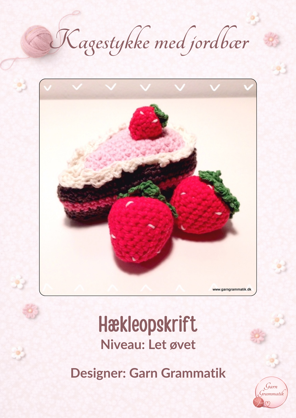 Kagestykke med jordbær