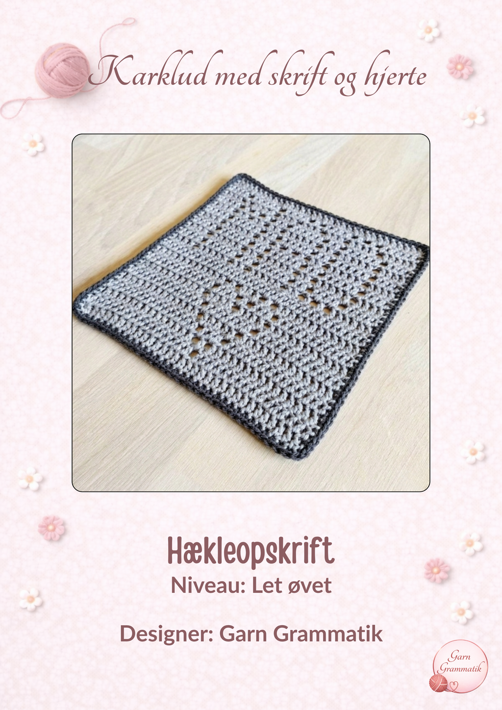 Karklud med skrift og hjerte (MAD)