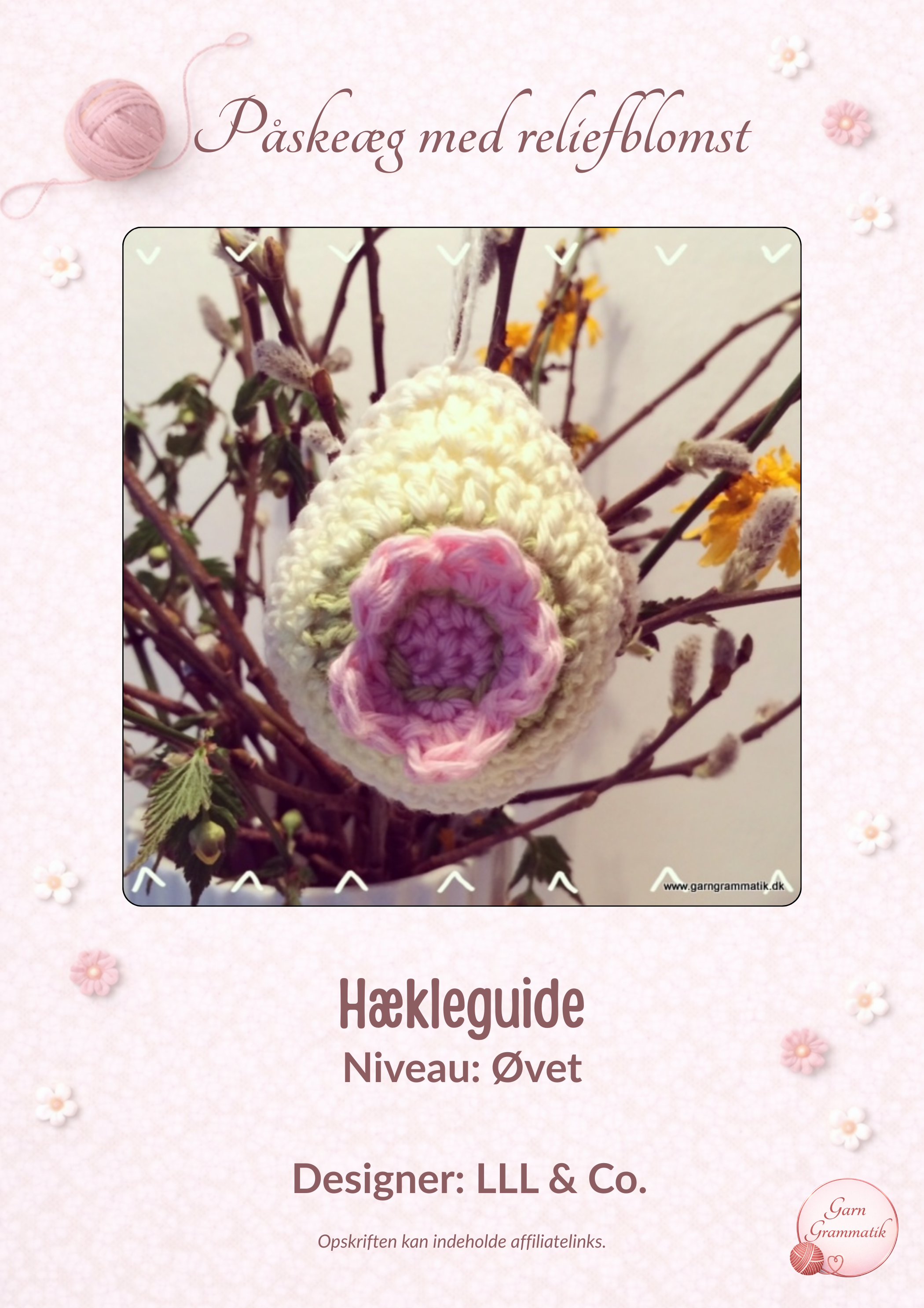 Påskeæg med reliefblomst