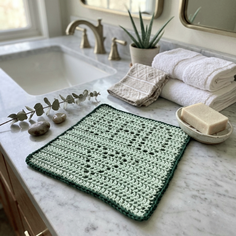 Vaskeklud med skrift og hjerte (BAD)