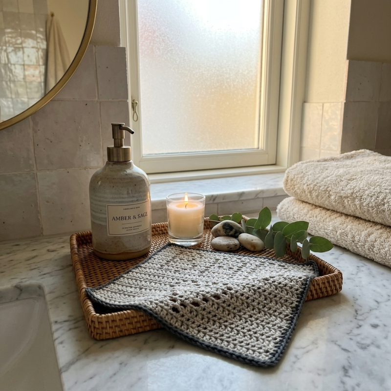 Vaskeklud med skrift og hjerte (BAD)