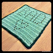 Vaskeklud med skrift og hjerte (Bad)